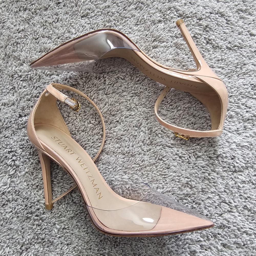 Stuart Weitzman Blush and Clear Heels